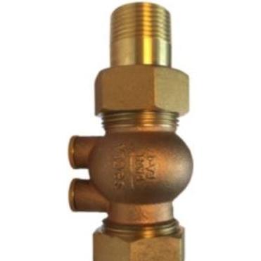 Watts, Ventil, Kontraventil 223D 2" - Socla. messing Kontrollérbar med gevindunioner