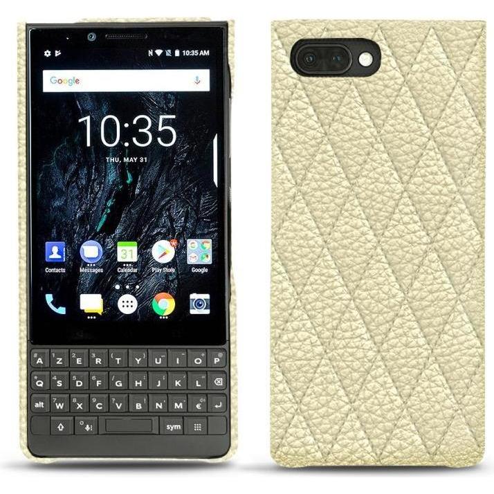 Noreve Lederschutzhülle (Blackberry KEY2), Smartphone Hülle, Weiss