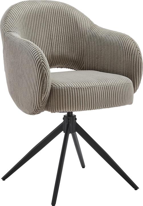 Image du produit SIT Möbel Fauteuil aspect velours côtelé gris clair avec