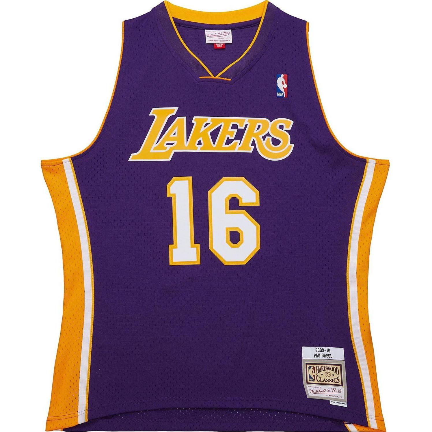Mitchell & Ness, Herren, Sportshirt, Swingman Mesh Jersey Los Angeles Lakers 2009 Pau Gasol - S (S), Violett, S