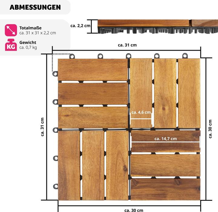 Actual product image tectake Tabula (20 x, 31 x 31 cm)