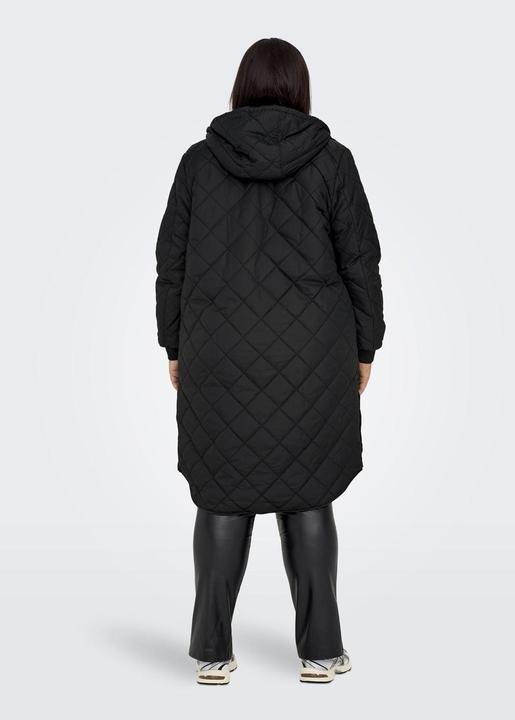 Produktbild Only Kapuze mit Kordelzug Curve Gerippte Ärmelbündchen Mantel Steppjacke (L)