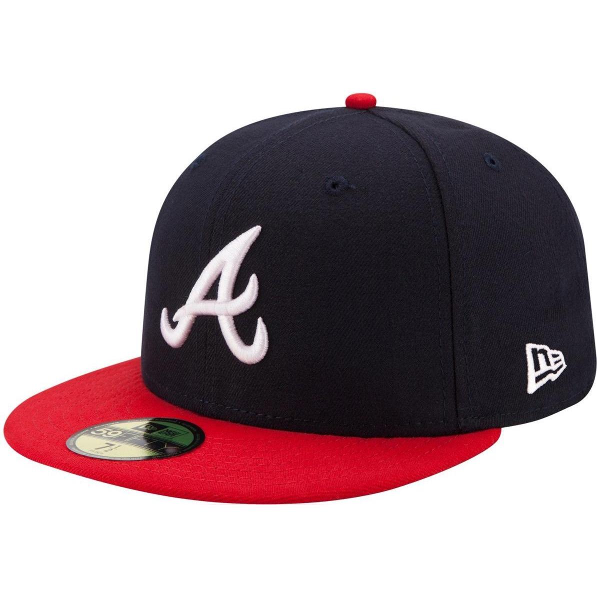 New Era, Herren, Cap, 59Fifty Authentic Onfield Atlanta Braves, Blau, (8)
