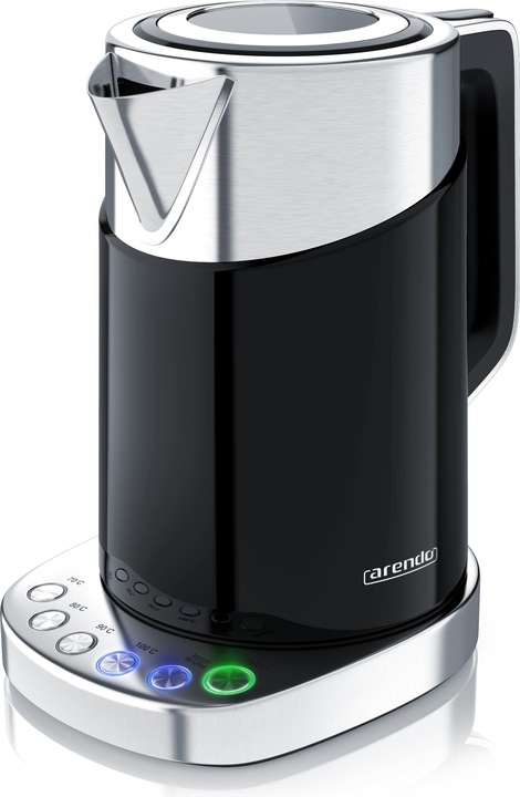 Actual product image Arendo Kettle 1.7 l, 3000 W, stainless steel, quick-boil function, temperature setting 70Â° C - 100Â° C (1.70 l)