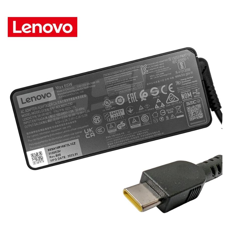 Lenovo PD 65W 20/15/9/5V 3P UK (65 W), Notebook Netzteil, Schwarz