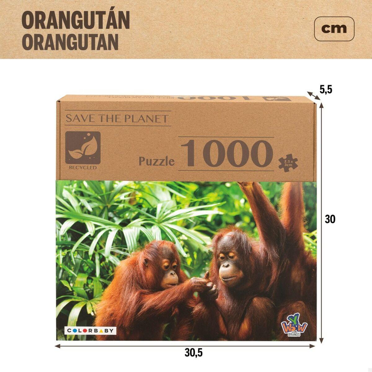 Colorbaby Puzzle Orangutan 6 Stück 68 x 50 x 0,1 cm (1000 Teile)
