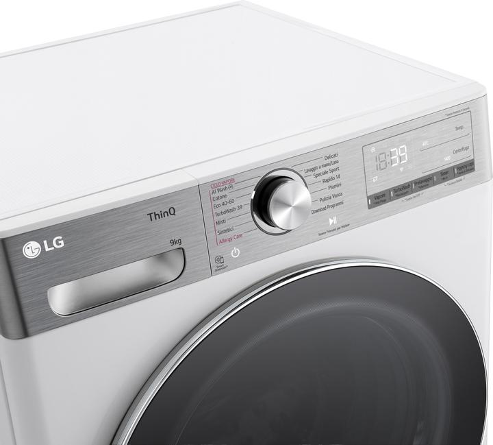 Immagine prodotto LG F4R9009TPWC Lavatrice 9kg Classe A -40% AI DD con Vapore (9 kg, A sinistra)
