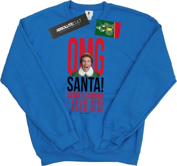 Actual product image Elf Mens OMG Santa I Know Him Sweatshirt (3XL)
