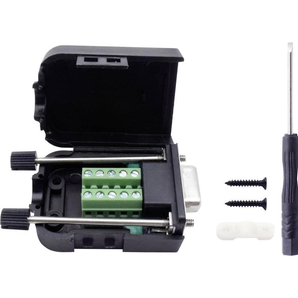 Tru Components T190C4089 D-SUB Buchsenleisten-Set Polzahl 9 Schrauben 1 St., Elektronikkabel + Stecker, Schwarz