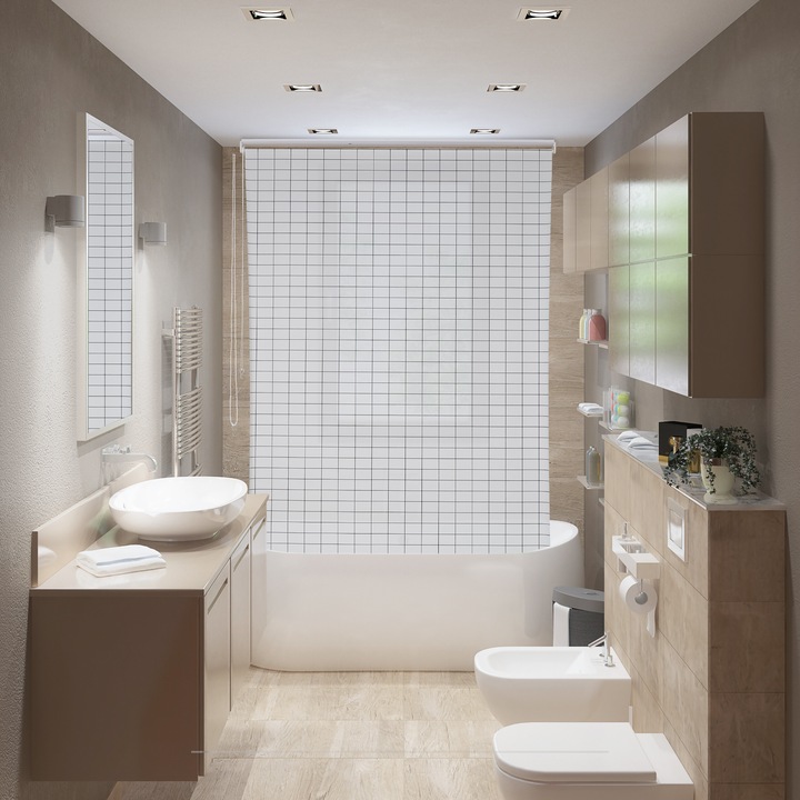 Actual product image Relaxdays Shower roller blind (120 x 4.5 x 245 cm)