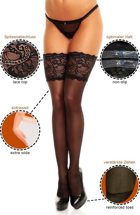 Immagine prodotto Glamory Comfort 20 Calze autoreggenti, colore nero, taglia 40-42 (20 DEN, 40 - 42)