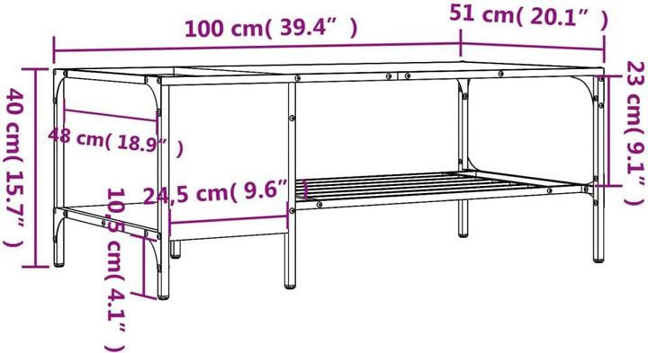 Image du produit vidaXL Couchtisch (100 x 51 x 40 cm)