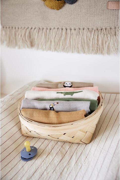 Immagine prodotto OYOY Mini Panda di garza 2 pezzi, 70 x 70 cm, cachi/rosa (70 cm, 70 cm)