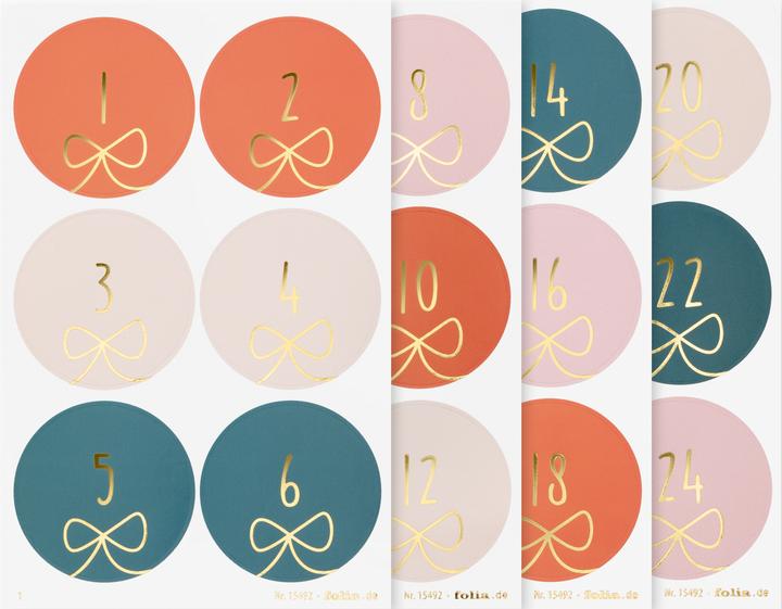 Produktbild Folia Adventskalendersticker ROUND BOWS