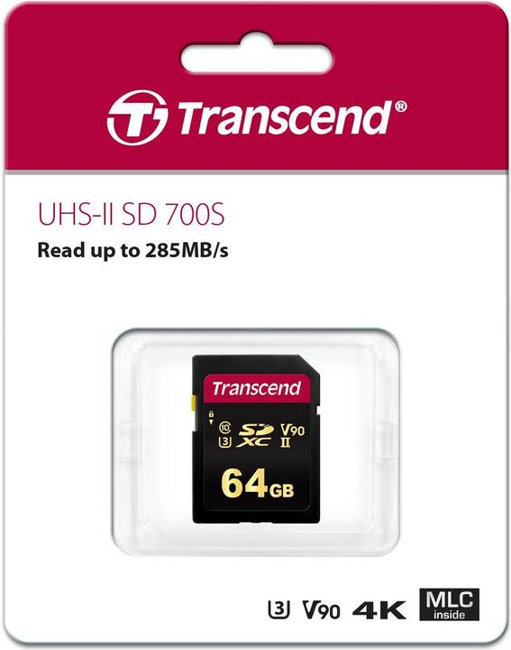 Actual product image Transcend SDXC 700S (64 GB, SDXC, U3, UHS-II)