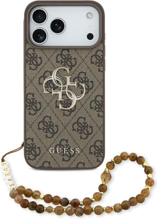 Produktbild Guess - Hardcase 4G Classic Logo with Pearl Strap (GUHCP17XP4GMGSW) - iPhone 17 Pro Max - Brown (Apple iPhone 17 Pro Max)
