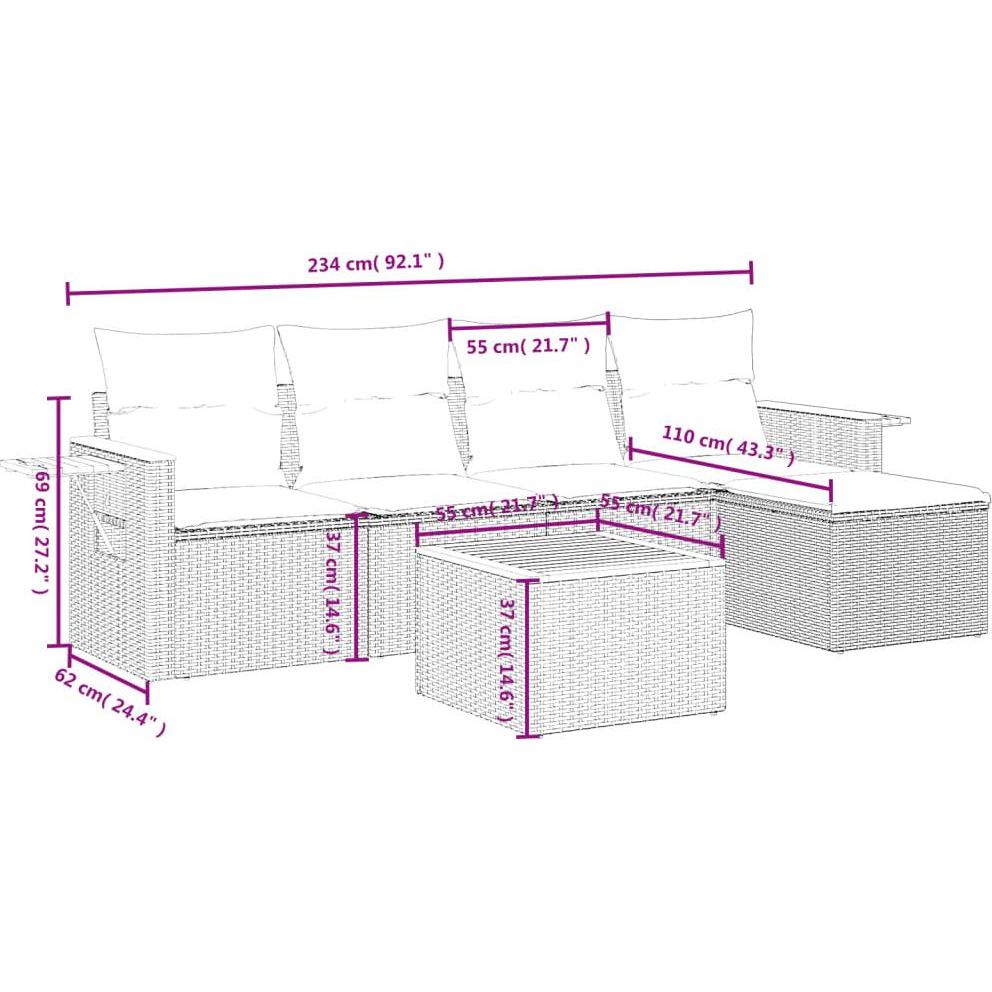 Thumbnail - VidaXL, Gartenlounge, 10-tlg. Garten-Lounge-Set mit Kissen