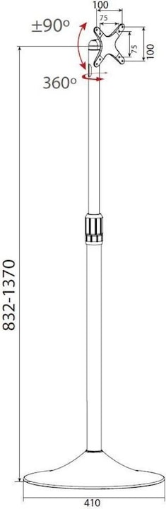 Produktbild Techly Column Support (Universal, 27", 22 kg)