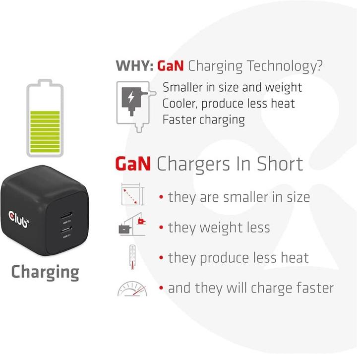 Image du produit Club 3D Chargeur PPS 45W GAN, Power Delivery (PD) 3.0 (45 W)