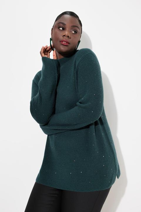 Produktbild Ulla Popken Pullover, Wollmix, Ziersteine, Stehkragen, Langarm (58)