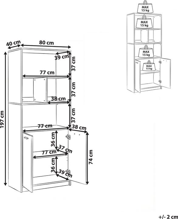 Produktbild Beliani Zehna (80 x 40 x 197 cm)