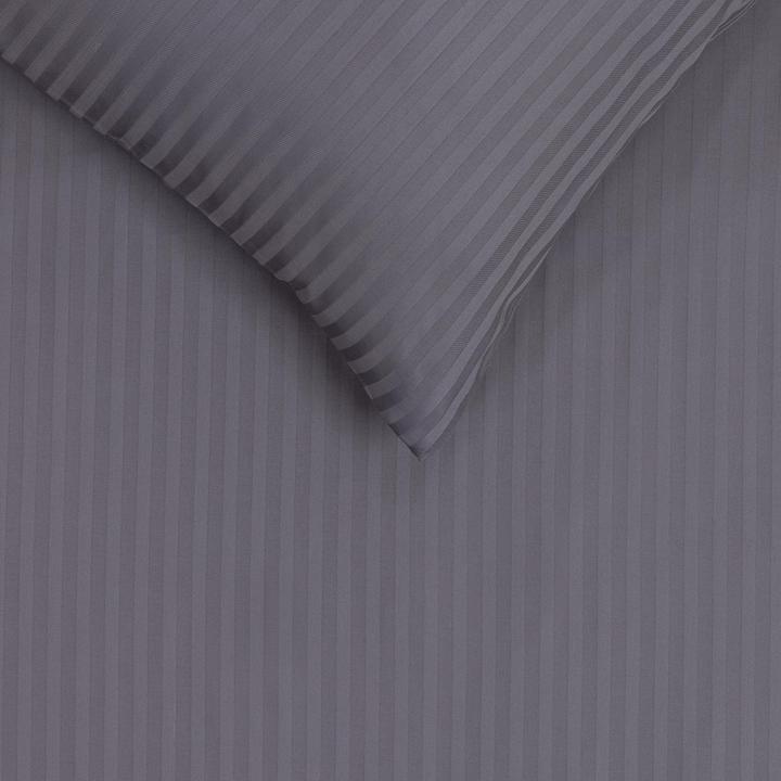 Actual product image Domoletti BED COV SET STRIPED SATEEN GREY 200X220 (Bedding set, 200 x 220 cm)