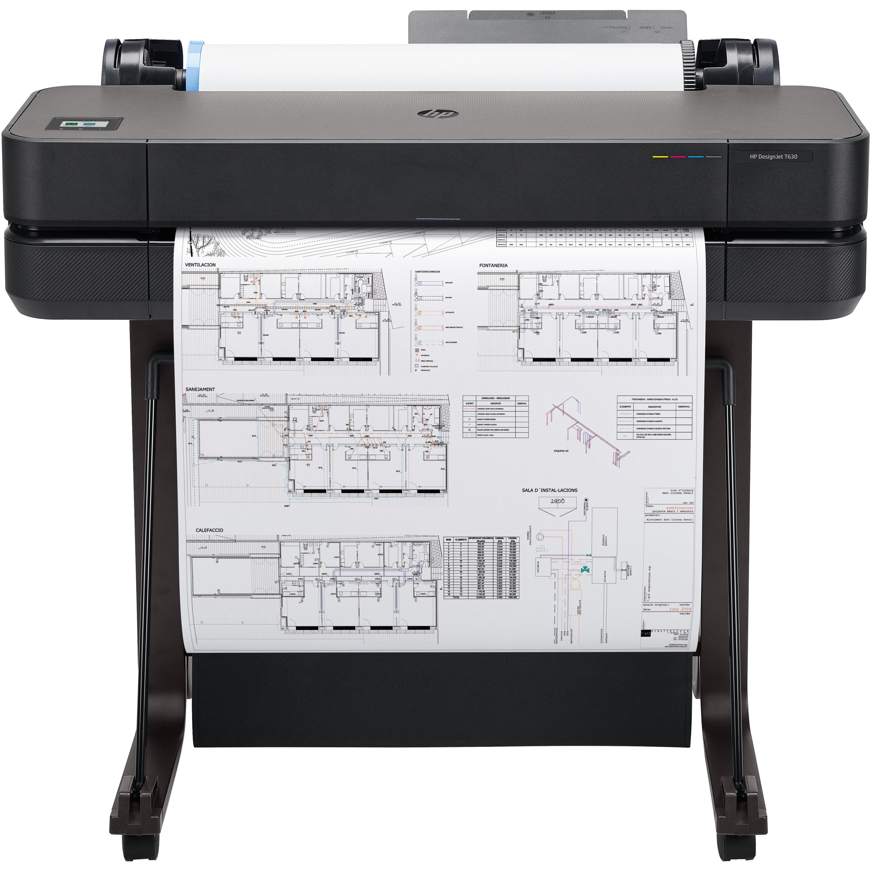 HP DesignJet T630 (Tintenpatrone, Farbe), Drucker, Schwarz, Grau