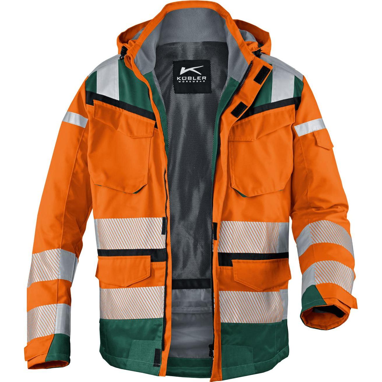Kübler, Arbeitsjacke, unisex Warnjacke Winter REFLECTIQ orange, moosgrün Grösse 2XL (XXL)