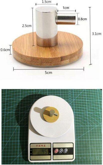 Actual product image JTI Self-adhesive hook made of bamboo and stainless steel