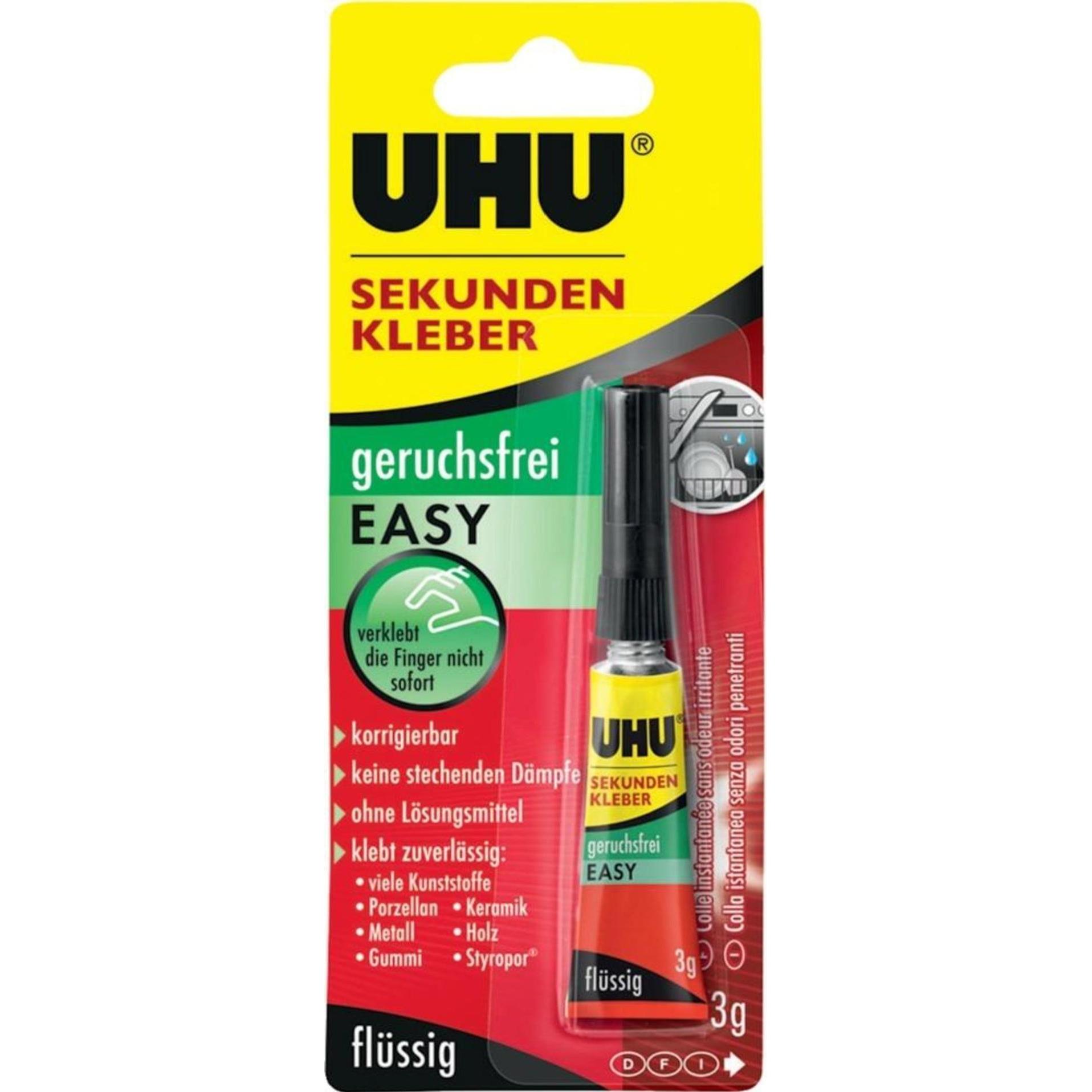 Uhu Transparent Klebstoff, Sekunden Alleskleber Easy Fluid (3 G)