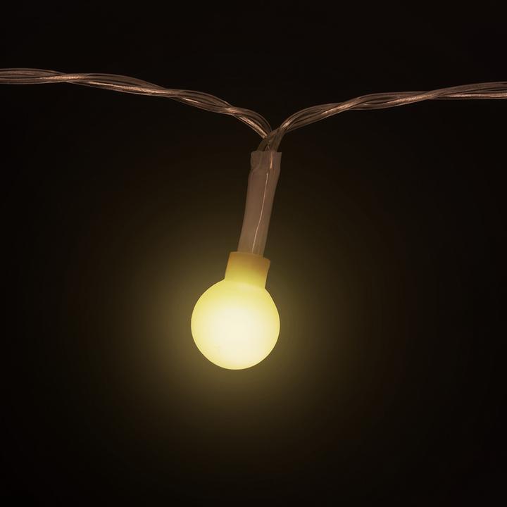 Image du produit Idena Guirlande lumineuse LED en forme de boule avec minuterie 6h pour 3 piles AA blanc chaud 100 LED (10.20 m)