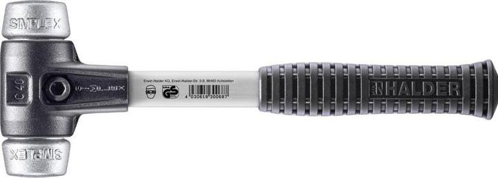 Actual product image Halder SIMPLEX soft-face hammer Length 325 mm Head Ø 40 mm Fibreglass with rubber handle (1000 g)