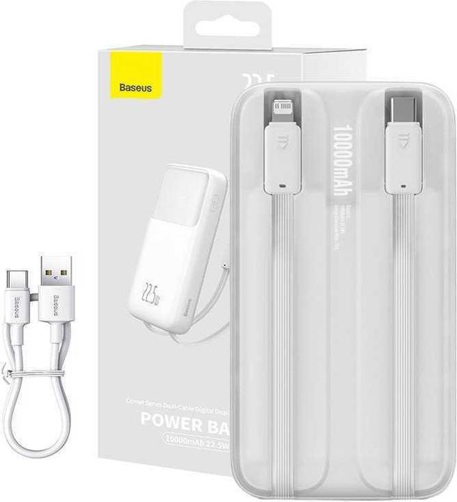 Immagine prodotto Baseus Powerbank Comet 10000mAh, 22.5W (bianco) (10000 mAh, 22.50 W)
