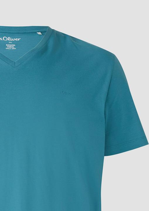 Produktbild S.Oliver T-Shirt Jersey-T-Shirt mit V-Ausschnitt und Logo (5XL)