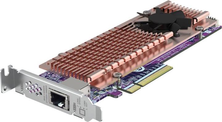 Produktbild QNAP Card QM2 series 2xPCIe 2280 M.2 SSD slots PCIe Gen4x8 1xAQC113C 10GbE NBASE-T port