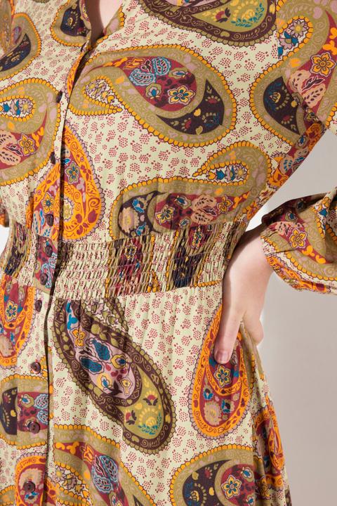 Actual product image Ulla Popken Retro Paisley Long Sleeve Maxi Dress (54)