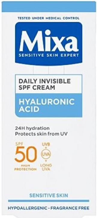 Actual product image Mixa Hyaluronic Acid Daily Invisible SPF Cream (Suntan cream, SPF 50, 50 ml)