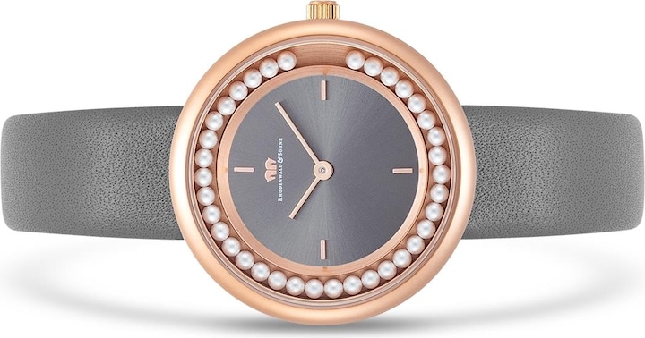 Produktbild Damen Quarzuhr Pearl Echtleder Grau - 32216 (Analoguhr, 32 mm)
