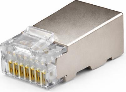Actual product image Danicom FTP RJ45 CAT5e Pass Through Netzwerkstecker - für flexible und starrleiter Kabel 10 Stück