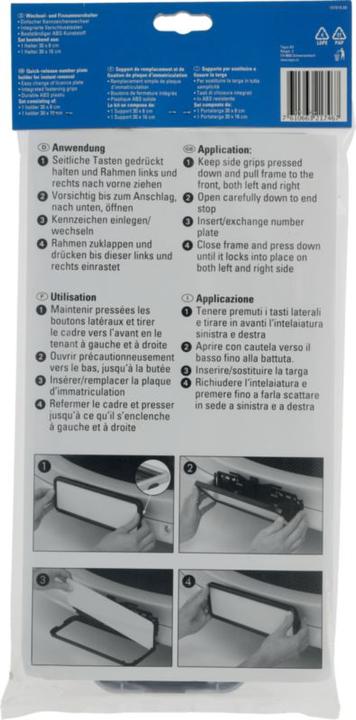 Produktbild Easyklick Kennzeichenhalter chromglanz 30x16+30x8cm Hochformat (Front + Heck, Langformat)