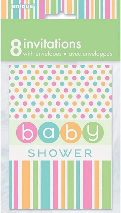 Actual product image Unique Party Baby Shower Invitations (Pack of 8) (8 pcs.)