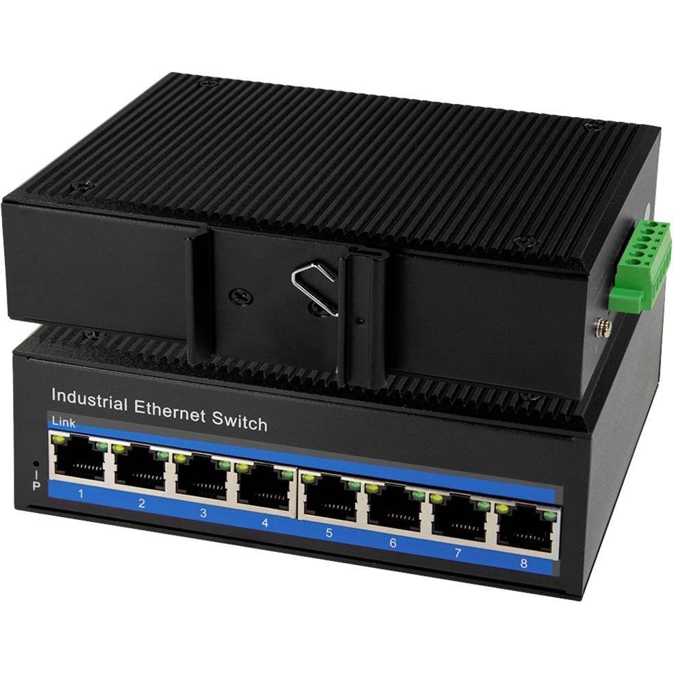 Thumbnail - LogiLink NS203 Industrieller Gigabit Ethernet Switch 8-Port 10/100/1000 Mbps Hutschienenmontage (8 Ports), Netzwerk Swit...