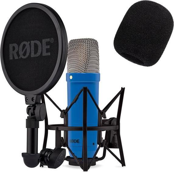 Rode NT1 Signature Cobalt Blau Mikrofon mit Popschutz, SM6 Spinne mit integriertem Popschutz, Staubschutzbeutel, keepdrum WS02 Schaumstoff-Windschutz, XLR-Kabel, Popp- und Explosivlaute, Dämpft effektiv Windgeräusche, Lieferumfang: Rode NT1 Signature Cobalt Blau Mikrofon SM6 Spinne mit integriertem Popschutz, keepdrum WS02 Popschutz, Grossporiger Schaumstoff für optimale akustische Transparenz