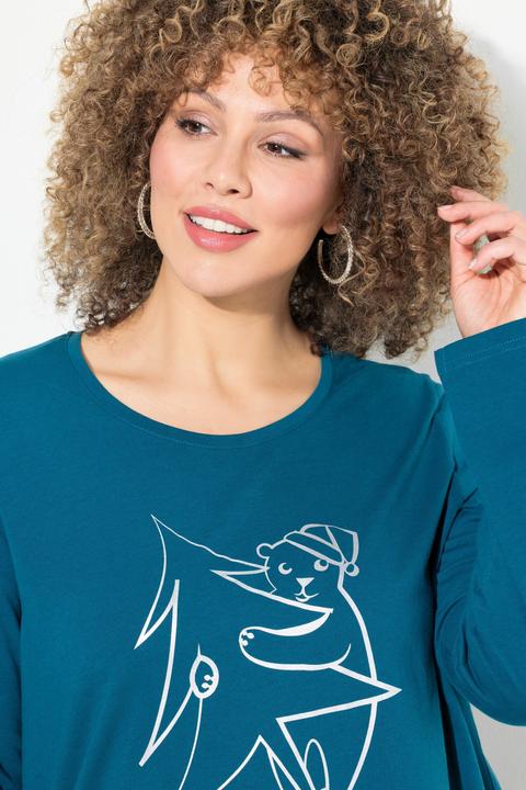 Produktbild Ulla Popken Weihnachtsshirt, Classic, Rundhals, Langarm (58)
