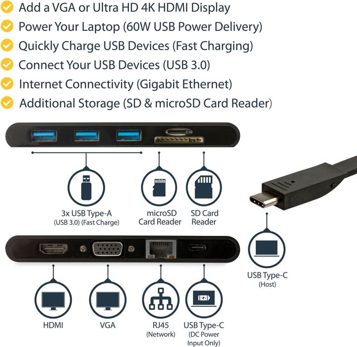 Produktbild StarTech DKT30CHVSCPD (USB-C, 5 Ports)