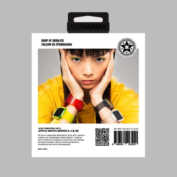 Produktbild Skinarma Band+Case Saido 2in1 Apple Watch 45/44mm clear (Edelstahl, TPU)