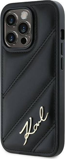 Produktbild Karl Lagerfeld KLHCP14XPQDSMGK iPhone 14 Pro Max 6.7" czarny/black hardcase Diagonal Quilted Script (Apple iPhone 14 Pro Max)