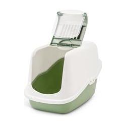 Maison de toilette Savic Nestor pour chat - maison vert / blanc + 2 filtres de rechange + 12 sacs Bag it up