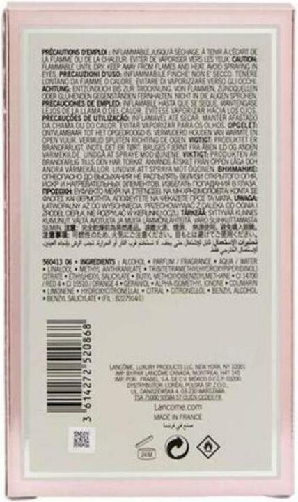 Nutritional values and ingredients Lancôme La Vie Est Belle En Rose (Eau de toilette, 50 ml)