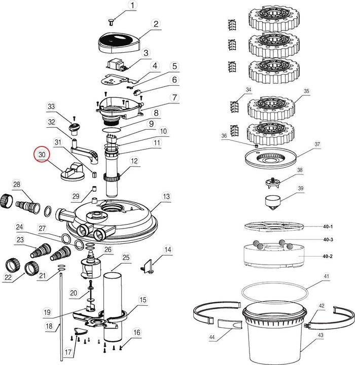 Actual product image SunSun Spare Part: CPF-5000 & CPF-10000 Pressure Pond Filter Handle Holder